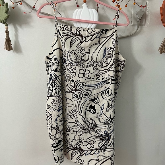 Zara Black, Brown Silver, Cooper, Blue and White Patterned Mini Dress - Picture 9 of 9